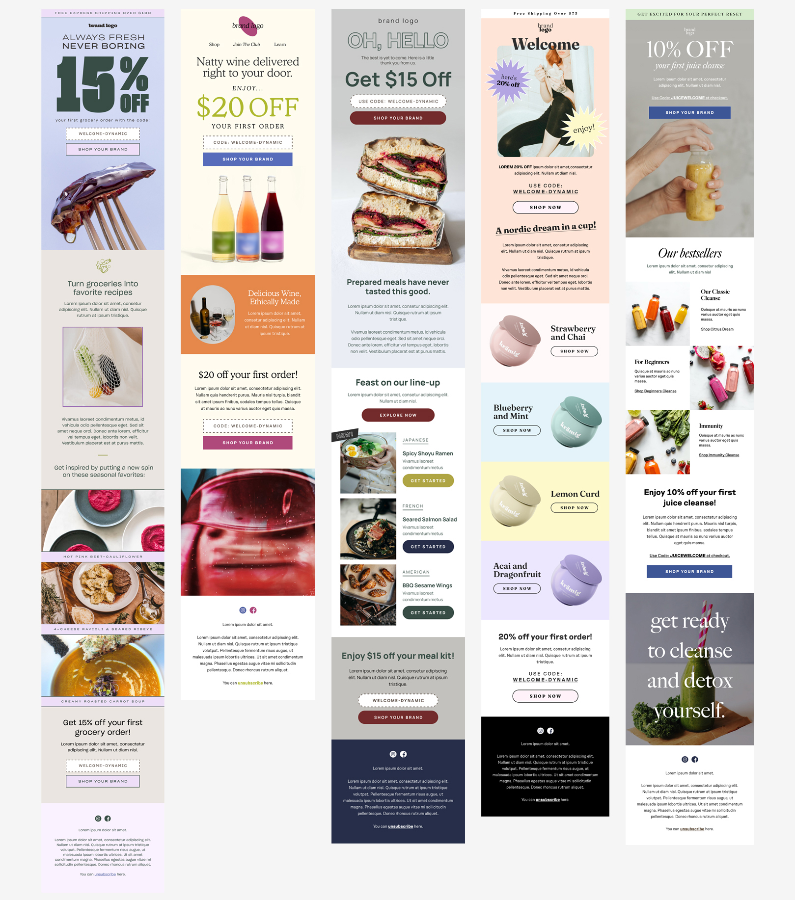5 food and beverage email designs